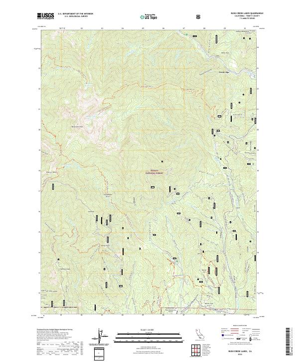 Rush Creek Lakes topographic map thumbnail