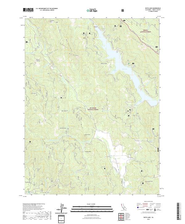 Ruth Lake 2021 topographic map thumbnail