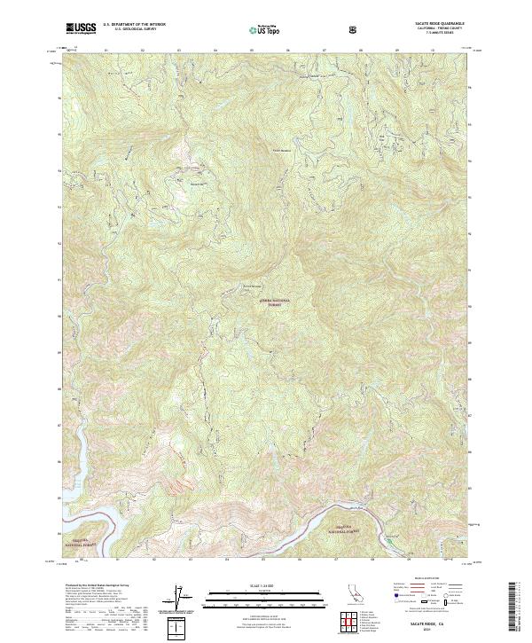 Sacate Ridge topographic map thumbnail