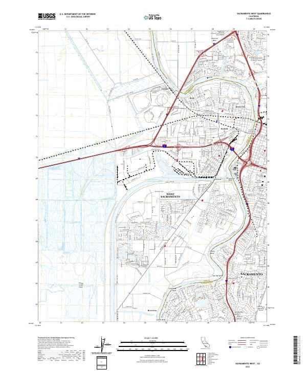 Sacramento West 2022 topographic map thumbnail