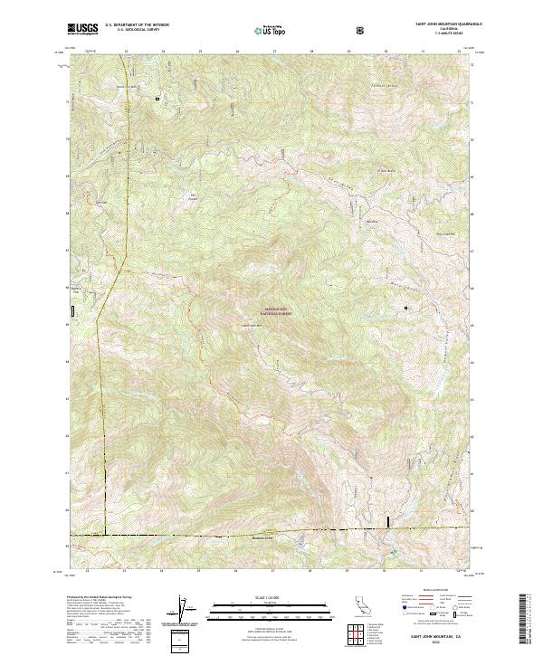 Saint John Mountain topographic map thumbnail