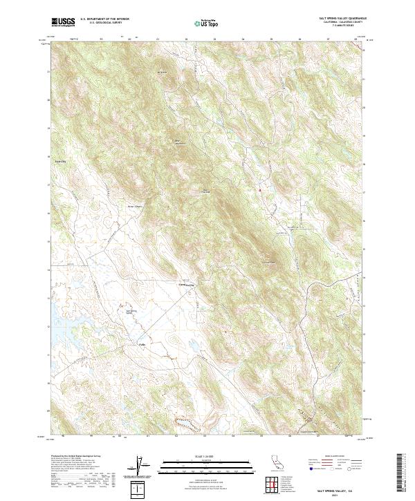 Salt Spring Valley topographic map thumbnail