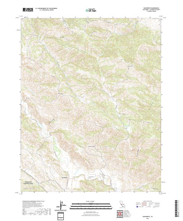 San Benito 2021 topographic map thumbnail