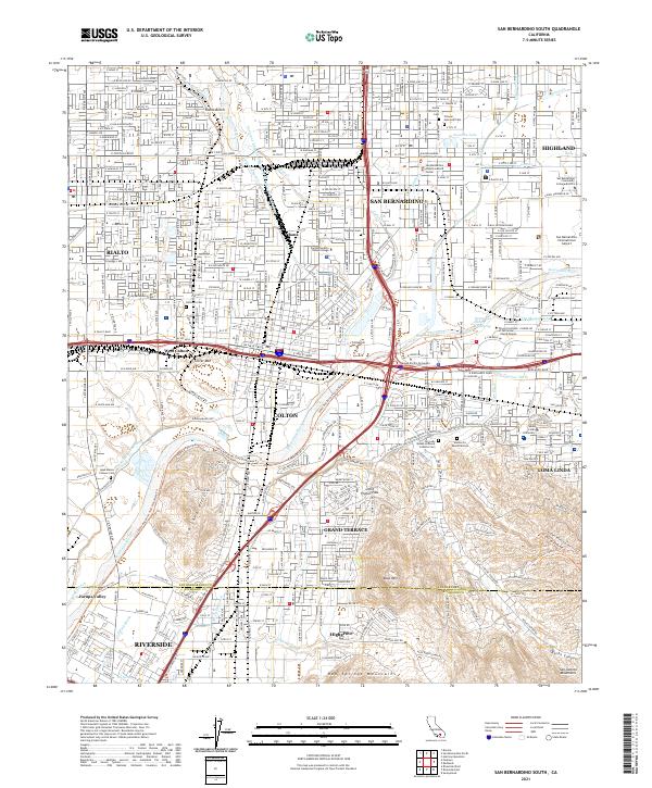 San Bernardino South topographic map thumbnail