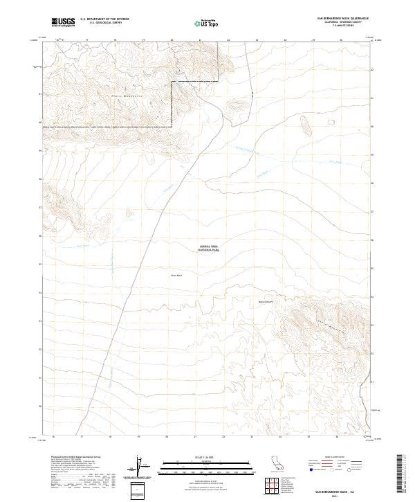 San Bernardino Wash topographic map thumbnail
