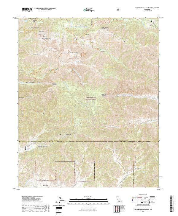 San Gorgonio Mountain topographic map thumbnail