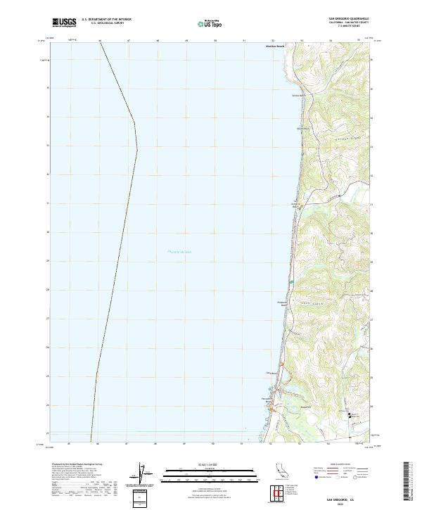 San Gregorio 2022 topographic map thumbnail
