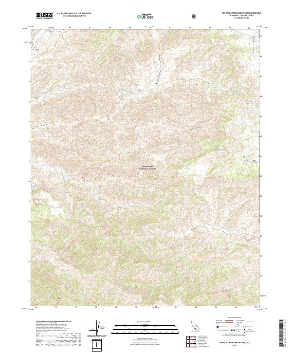 San Guillermo Mountain topographic map thumbnail