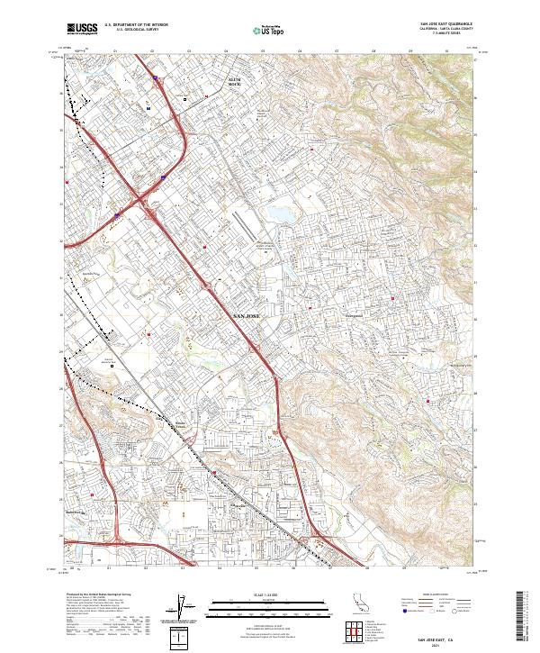San Jose East topographic map thumbnail