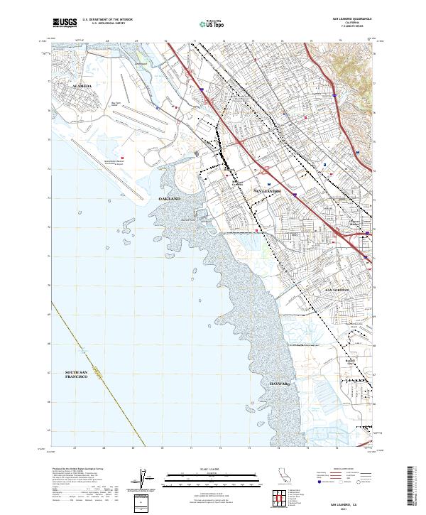 San Leandro topographic map thumbnail