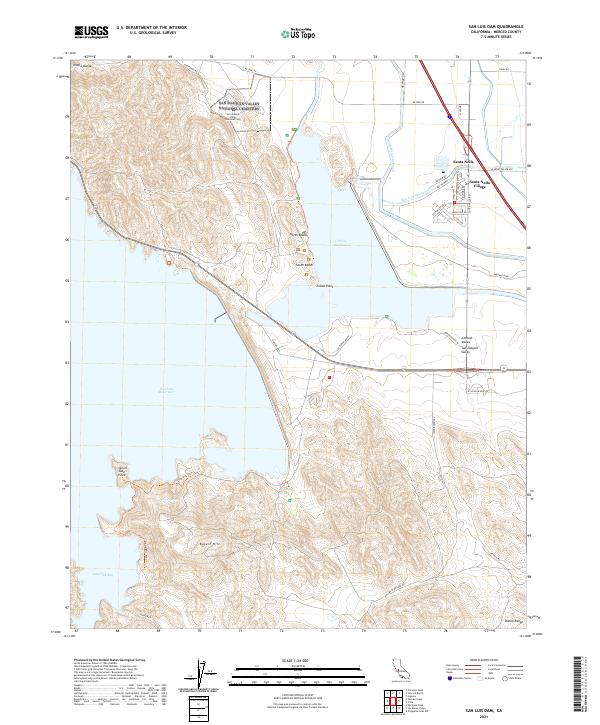 San Luis Dam topographic map thumbnail