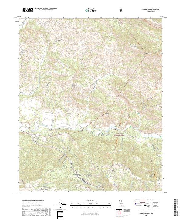 San Marcos Pass topographic map thumbnail