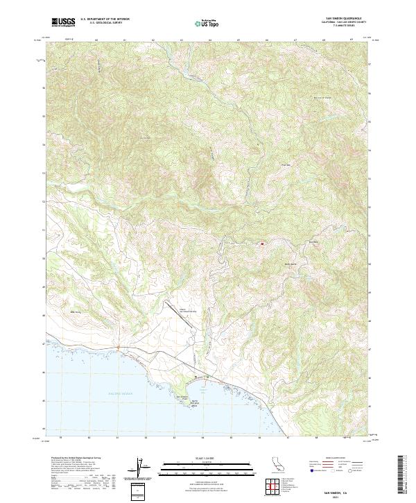 San Simeon 2021 topographic map thumbnail