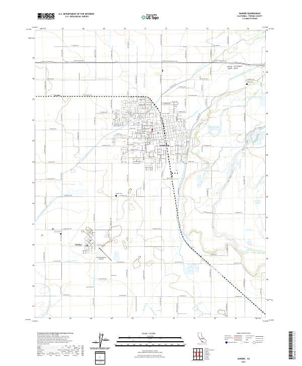Sanger 2021 topographic map thumbnail