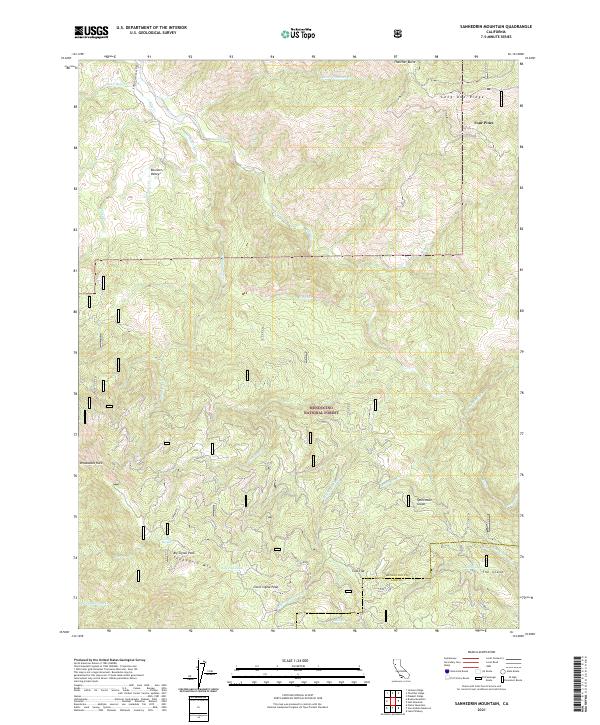 Sanhedrin Mountain 2021 topographic map thumbnail