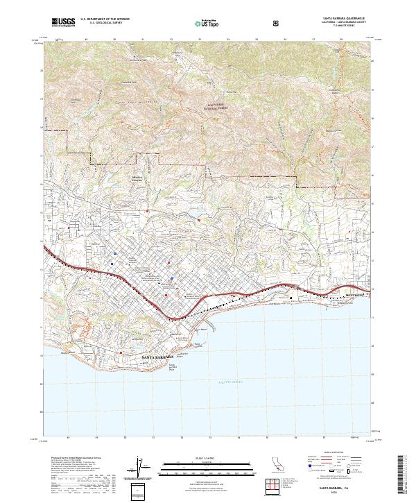 Santa Barbara topographic map thumbnail