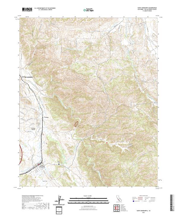 Santa Margarita topographic map thumbnail
