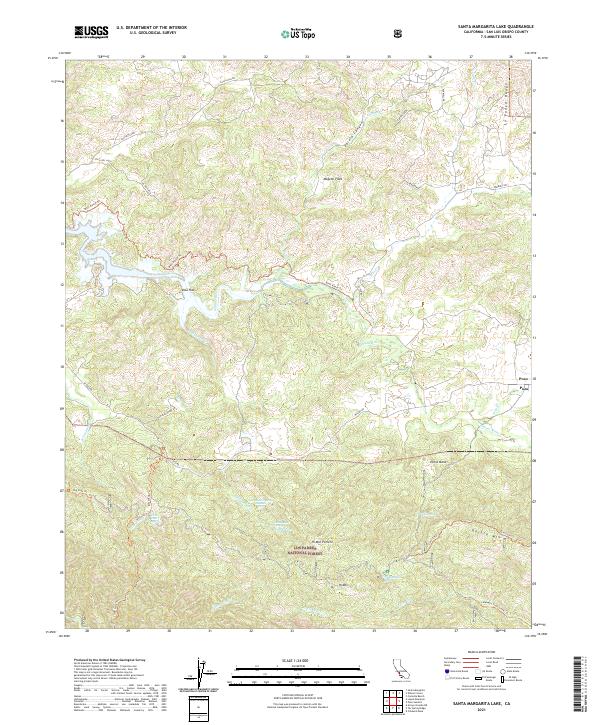 Santa Margarita Lake topographic map thumbnail