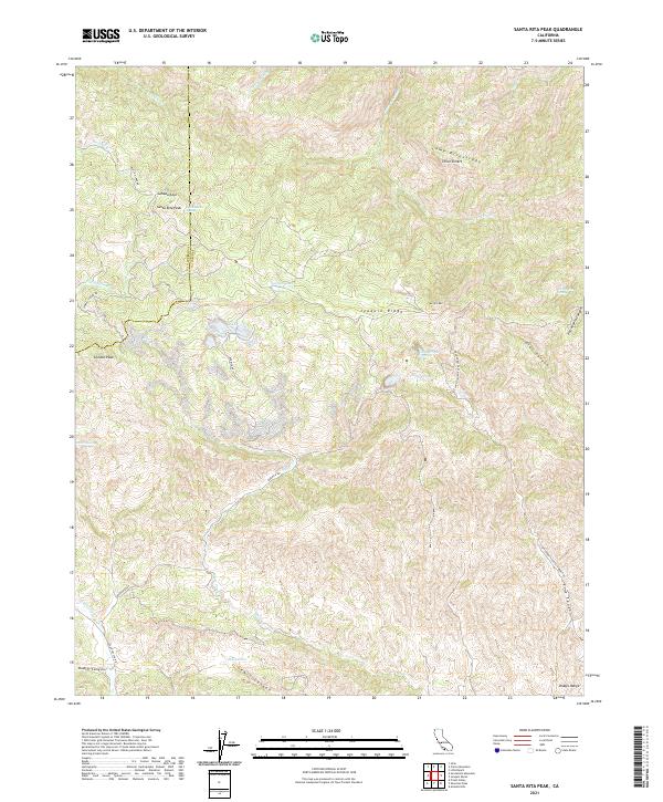 Santa Rita Peak topographic map thumbnail