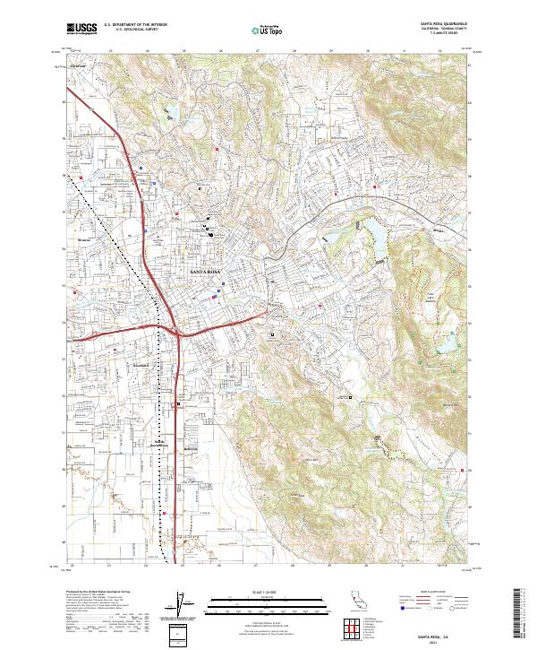 Santa Rosa topographic map thumbnail