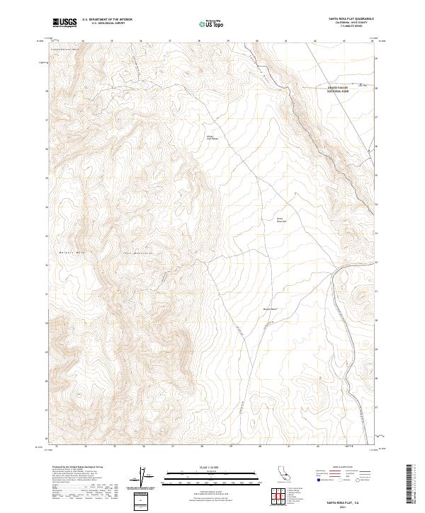Santa Rosa Flat 2021 topographic map thumbnail