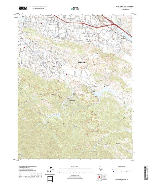 Santa Teresa Hills topographic map thumbnail