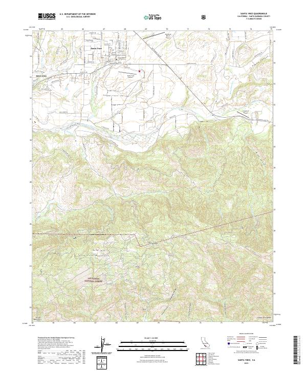 Santa Ynez 2021 topographic map thumbnail