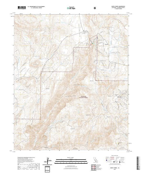 Santa Ysabel topographic map thumbnail