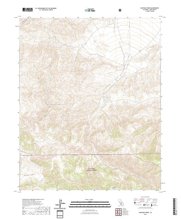 Santiago Creek topographic map thumbnail