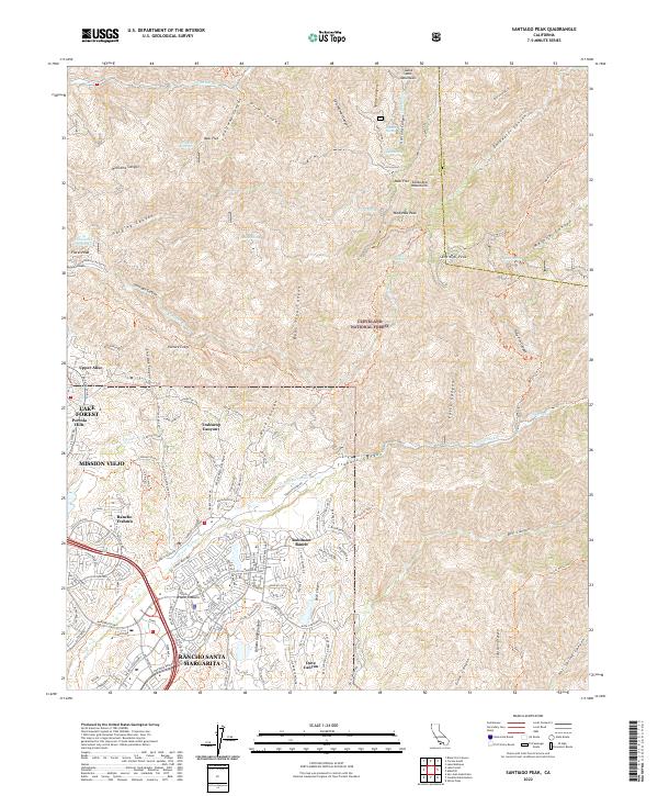 Santiago Peak topographic map thumbnail