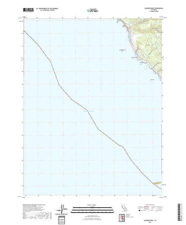Saunders Reef topographic map thumbnail