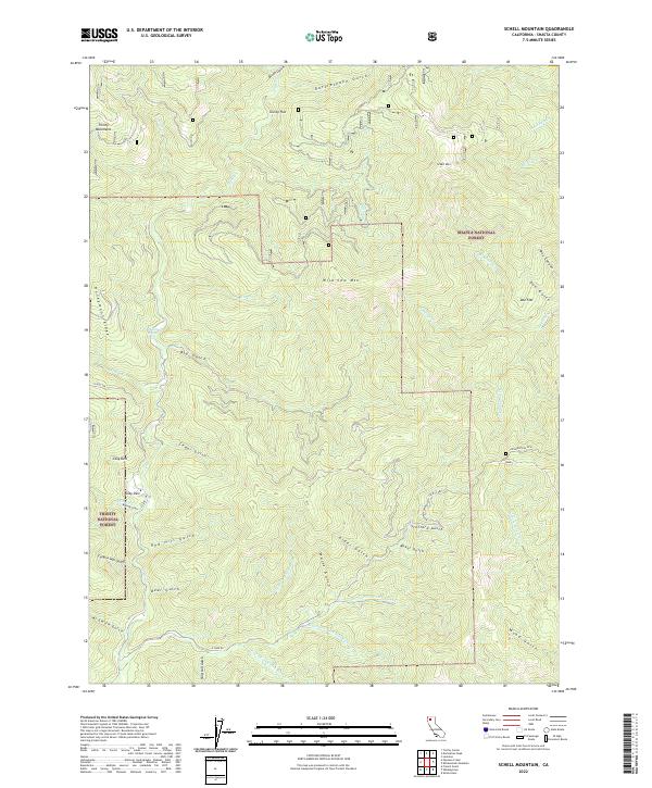 Schell Mountain 2022 topographic map thumbnail