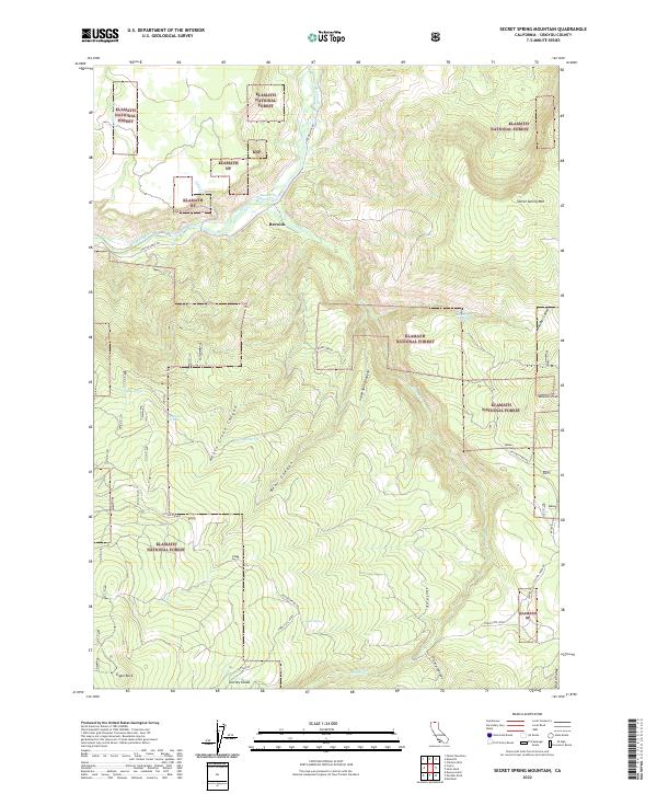 Secret Spring Mountain 2022 topographic map thumbnail