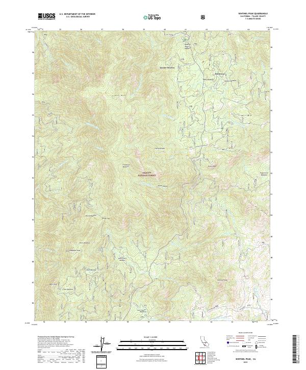 Sentinel Peak 2021 topographic map thumbnail