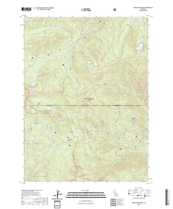 Seven Lakes Basin topographic map thumbnail