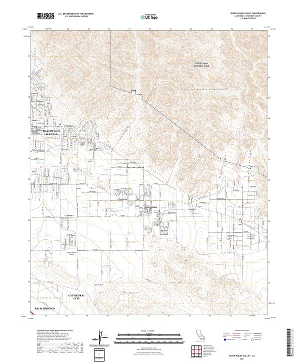 Seven Palms Valley topographic map thumbnail