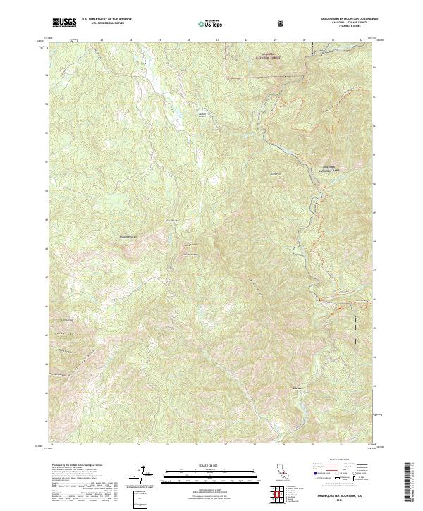 Shadequarter Mountain topographic map thumbnail