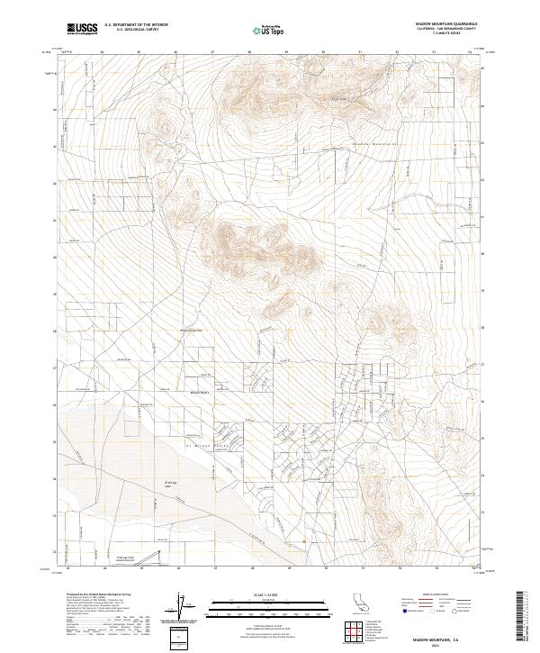 Shadow Mountains 2021 topographic map thumbnail