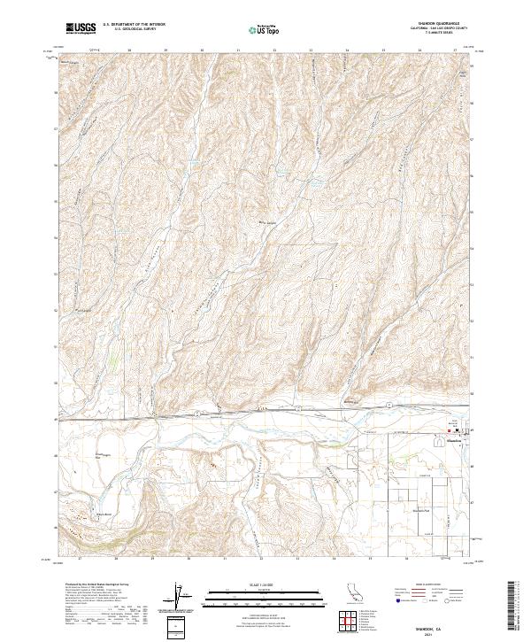 Shandon 2021 topographic map thumbnail