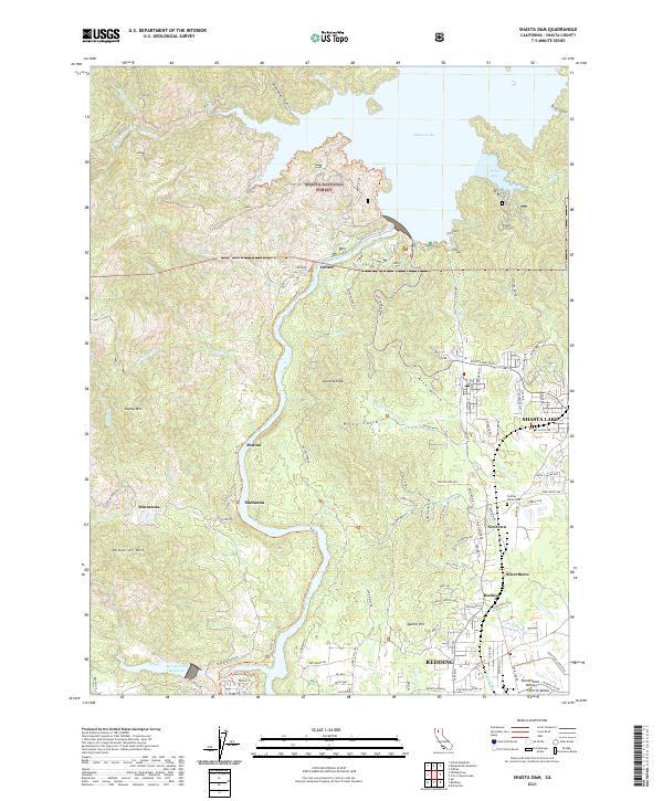 Shasta Dam 2021 topographic map thumbnail