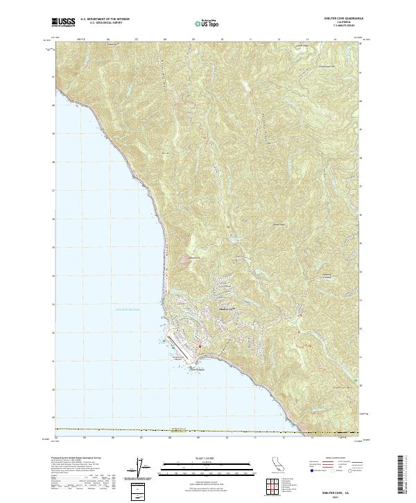 Shelter Cove topographic map thumbnail