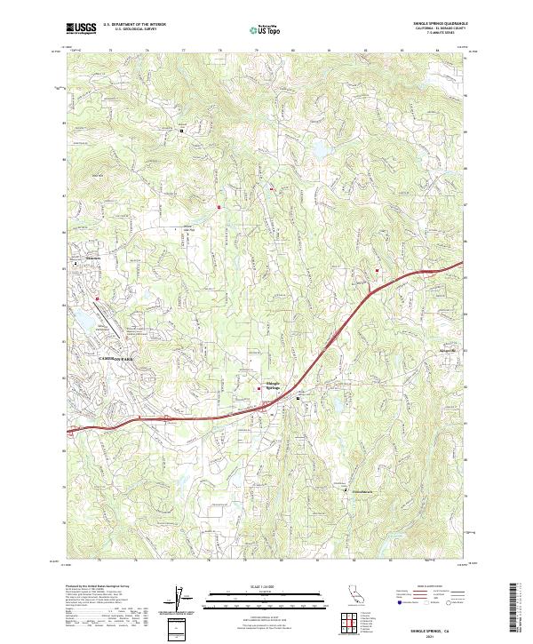 Shingle Springs topographic map thumbnail