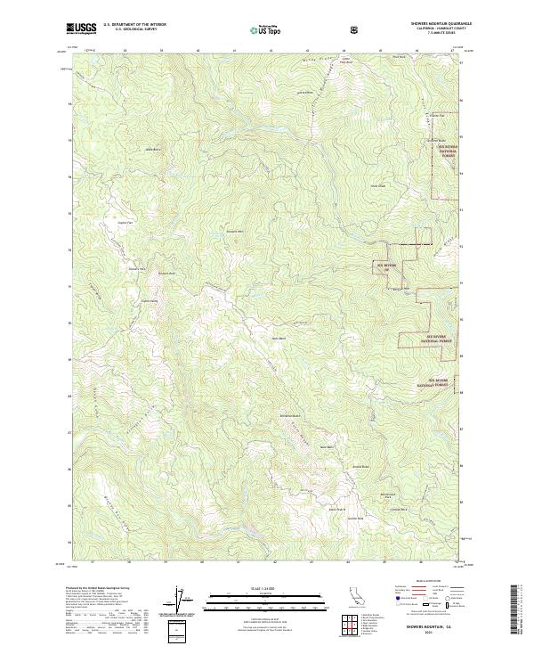 Showers Mountain 2021 topographic map thumbnail