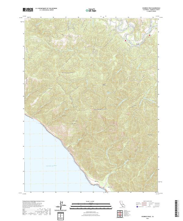 Shubrick Peak 2021 topographic map thumbnail