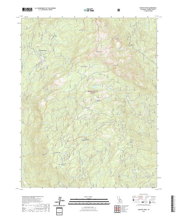Shuteye Peak topographic map thumbnail