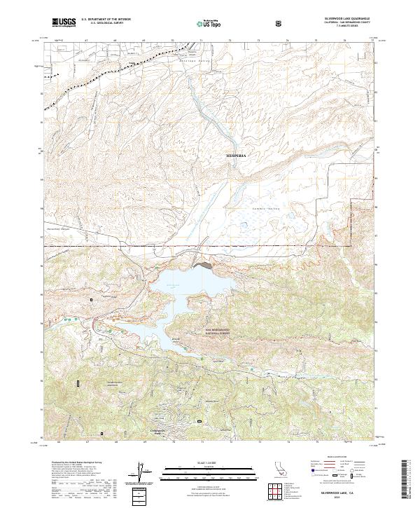 Silverwood Lake topographic map thumbnail