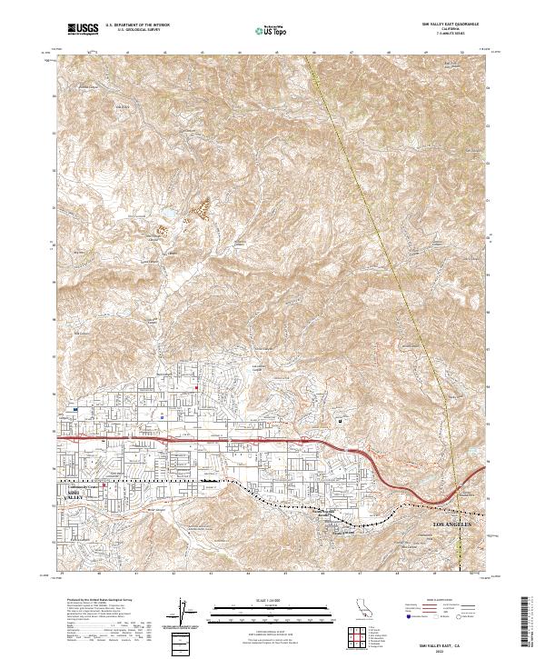 Simi Valley East topographic map thumbnail