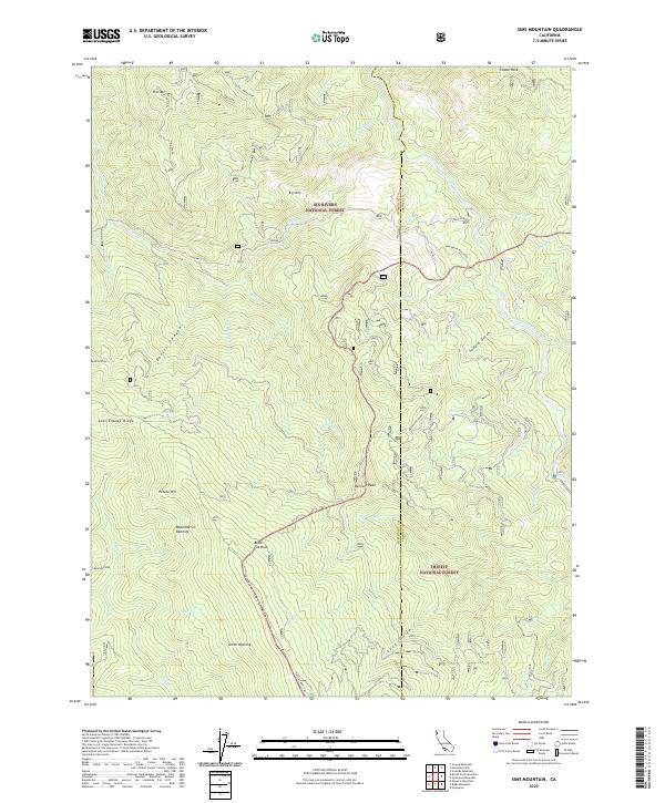 Sims Mountain 2022 topographic map thumbnail