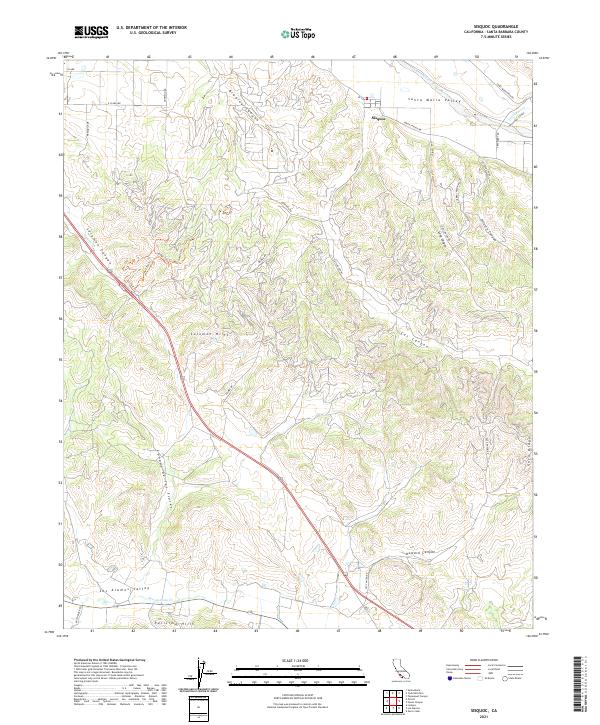 Sisquoc 2021 topographic map thumbnail