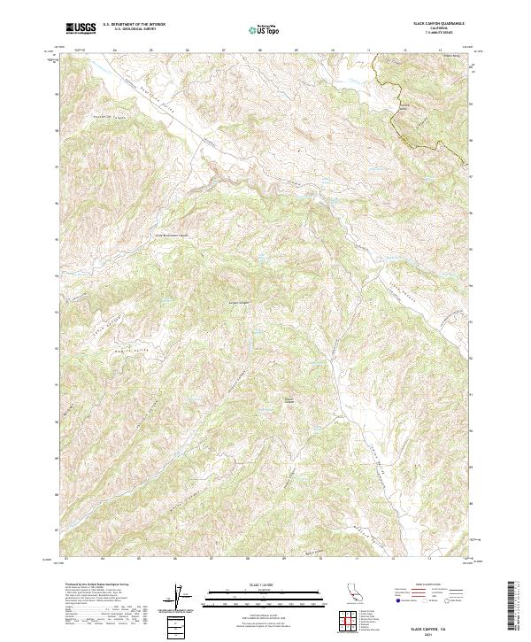 Slack Canyon 2021 topographic map thumbnail